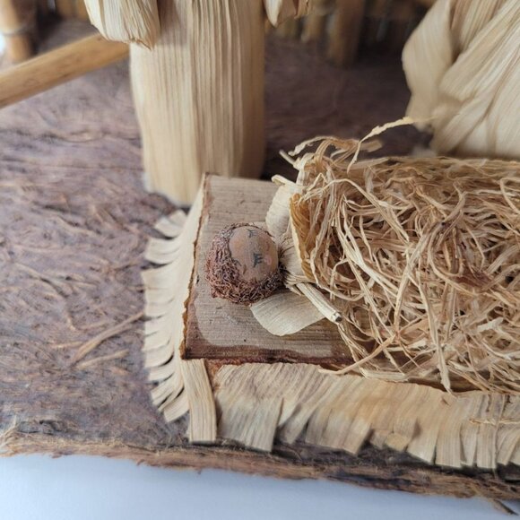 Kurt Adler Nativity Bamboo Husks Handmade Phillipines Jesus Christmas Holidays - Picture 5 of 14